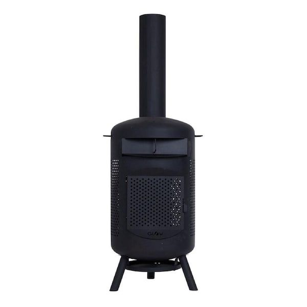 Glow 50x157cm Roma Chimenea Outdoor Fireplace/Firepit w/ Pizza Oven Black