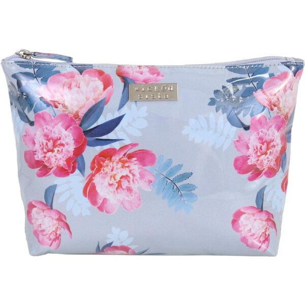 Wicked Sista Peony Blooms Womens Soft A-Line Cosmetic Bag Makeup Pouch Medium