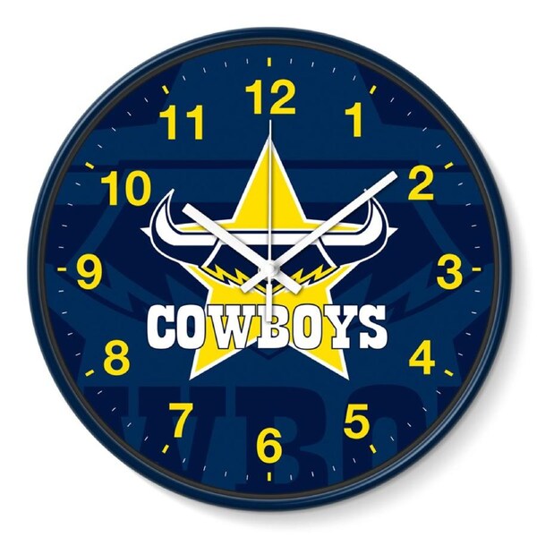 North Queensland QLD Cowboys NRL 30cm Team Logo Wall Clock