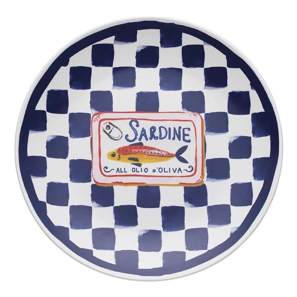 Porto Cucina Porcelain Round Serving Platter Dish Serveware 30cm Sardine