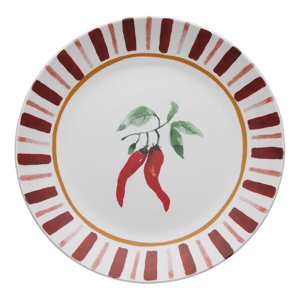Porto Cucina Porcelain Round Serving Platter Dish Serveware 30cm Chilli