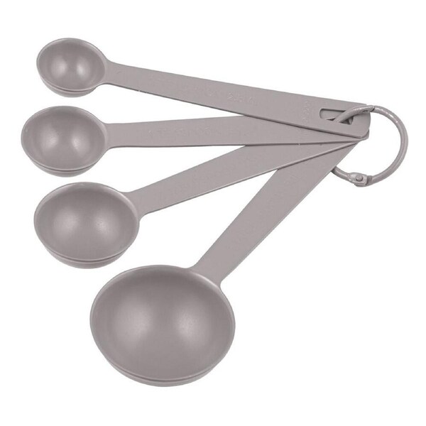 4pc Ladelle Essentials Metal Measuring Spoons Cooking Utensil Set Stone