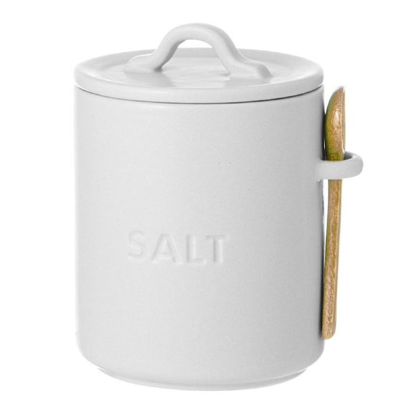 Ladelle Essentials Salt Cellar Storage Container Organiser 11.5x10cm White