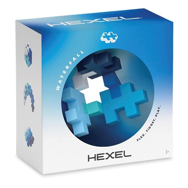 Plus Plus Hexel Fidget Toy Waterfall Kids/Child 6-Interconnected Blocks 3y+