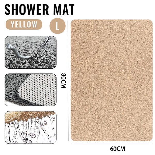 Bath Mat Carpet Water Drains Shower Bath Shower Rug Anti Slip Loofah