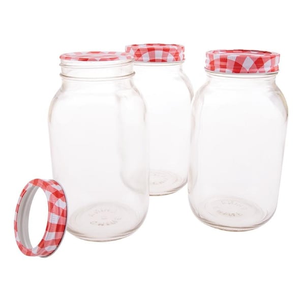 4pc Appetito 1L Mason Preserving Jars Home/Kitchen Food Storage Organiser