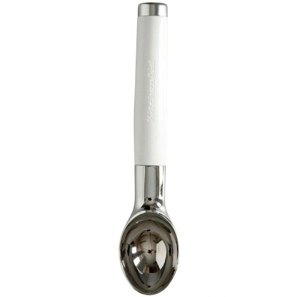 KitchenAid Ice Cream Dessert Scoop Classic Gloss Handle Kitchenware 22cm WHT