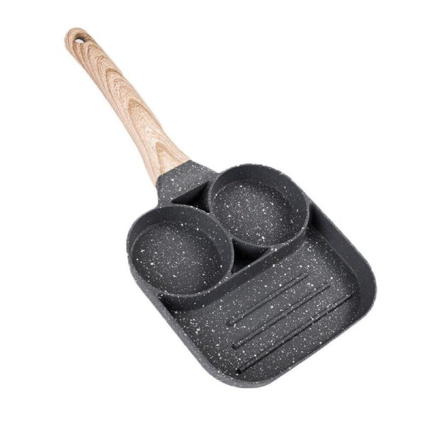 Non-stick Round Fry Egg Pancake Pan 3 Holes Frying Pan Giftbox