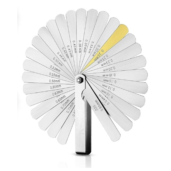 Dual Marked Metric Filler Gauge 32 Blade Feeler 0.04-0.88/0.02-1mm Gap Thickness