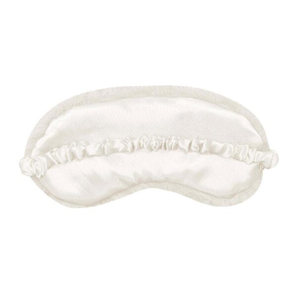 J. Elliot Home Layla Faux Fur Eye Mask Sleeping Face Cover 20x10cm Ivory