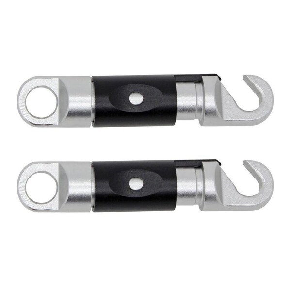 2x Connect Aluminum Carabiner Locklip Tools Lock Secure Clip Black/Silver 14cm
