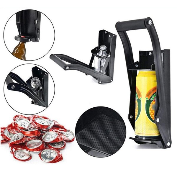 Aluminium Can Crusher Beer Soda Smasher Heavy Duty Wall Mount Bottle Opener