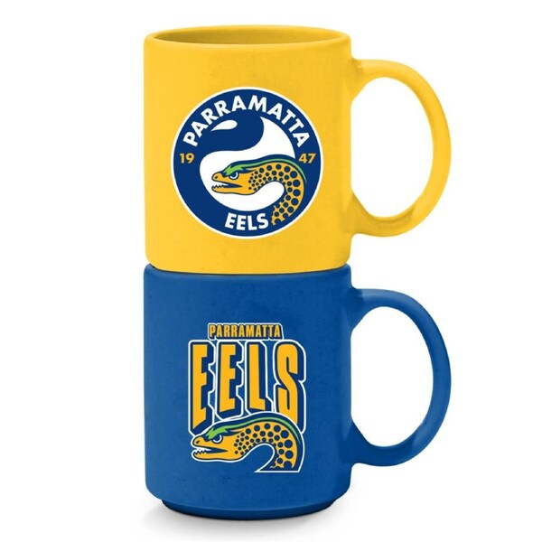 Parramatta Eels NRL Set of 2 Stackable Ceramic Coffee Mug Cups