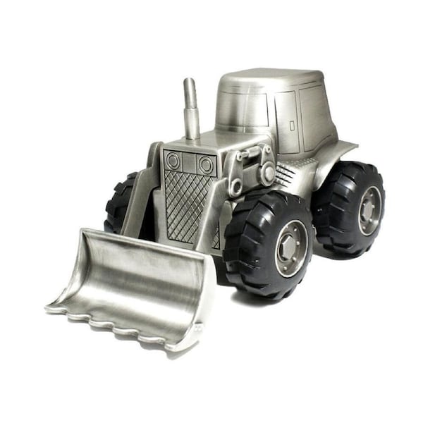 Gibson Gifts Tractor Pewter Money Bank Coin/Cash Storage Home Decor Silver