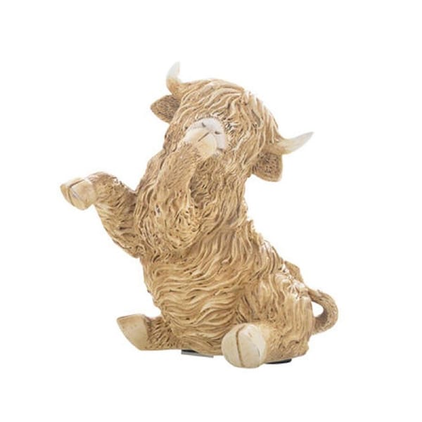 Gibson Gifts Hear/See/Speak Highland Cow Figurines Home Room Decor Assorted