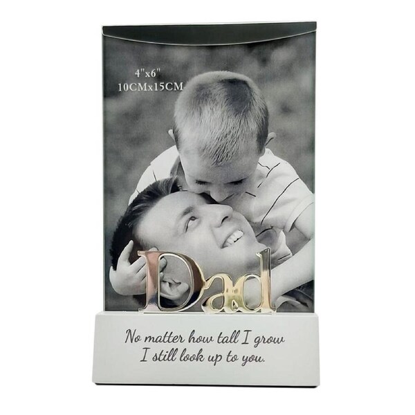 Gibson Gifts Silver Sentiment Dad Photo Frame 4x6'' Picture Display Decor