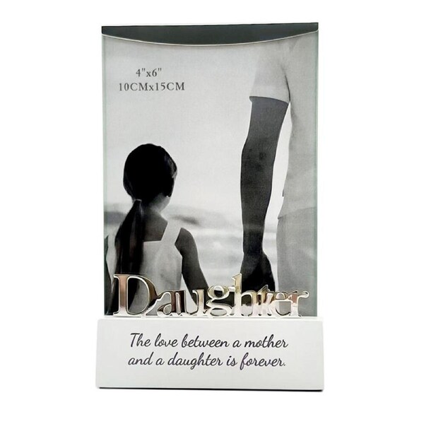 Gibson Gifts Silver Sentiment Daughter Photo Frame 4x6'' Picture Display