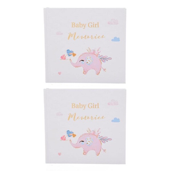 2PK Gibson Gifts Baby Girl Picture Photo Album Keepsake Memory Storage Hardcover