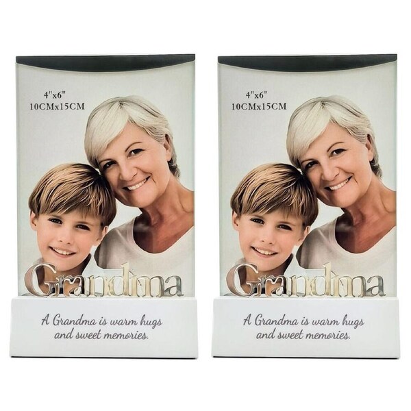 2PK Gibson Gifts Silver Sentiment Grandma Photo Frame 4x6'' Picture Display