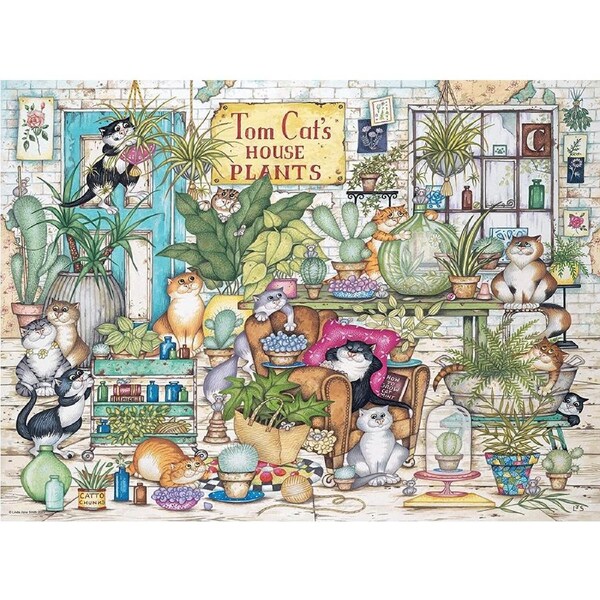 Ravensburger - Crazy Cats Tom Cat's House Plants Puzzle 500pc