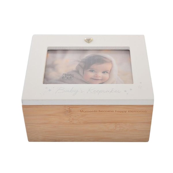 Gibson Gifts Bamboo Baby Nursery Keepsake Memory Storage Gift Box Organiser