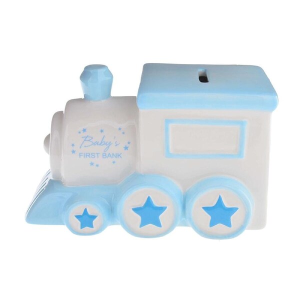 Gibson Gifts Ceramic Baby/Infant Train Money Box Coin Storage w/ Stopper