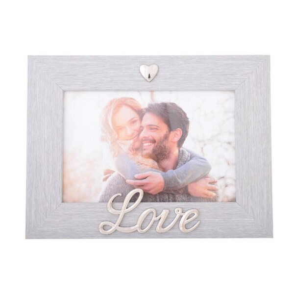 Gibson Gifts Silver Heart Love 6x4 Keepsake Memory Picture Frame Photo Holder
