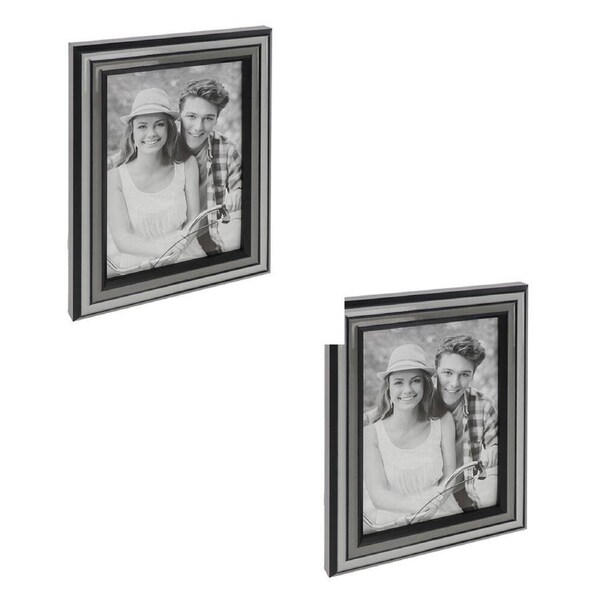 2PK Gibson Gifts Grey Shades Epoxy 5x7 Keepsake Memory Picture Frame Holder