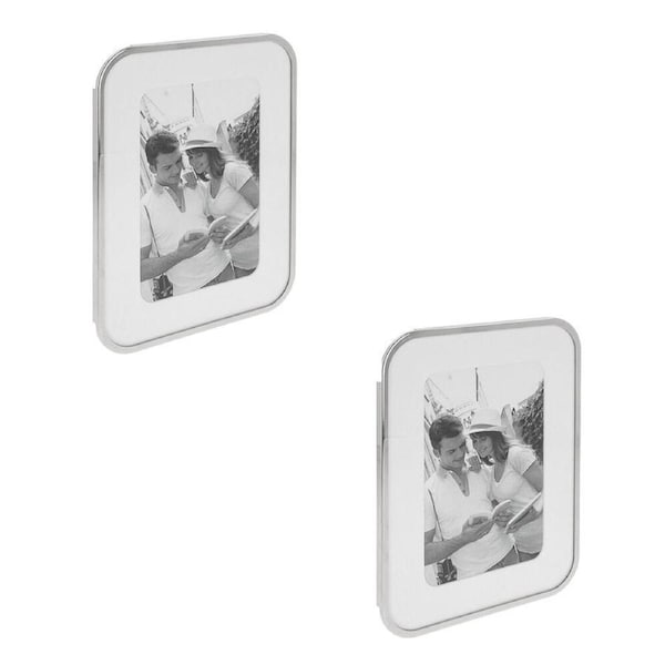 2PK Gibson Gifts Silver Curve 4x6 Keepsake Memory Picture Frame Photo Holder