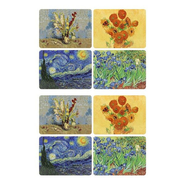 2x 4pc Gibson Gifts Artists Place Mat Table Heat Protector Rectangle 29x22cm