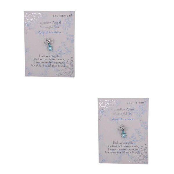 2PK Gibson Gifts Equilibrium Aqua Stone Angel Brooch Pin Friendship Jewelry