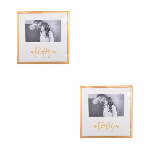 2PK Gibson Gifts Love Gold 6x4 Keepsake Memory Picture Frame Holder Display