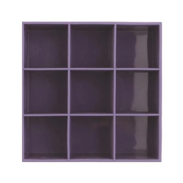 Dexas Silicone 11cm Ice Cube Tray Maker Soft 9-Grid Square Freezer Mould Purple