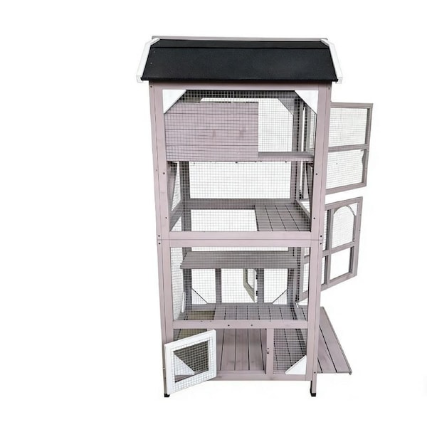 YES4PETS Pet Cat Bird Ferret Shelter Condo with Escape Door Wooden Kitten Cage House