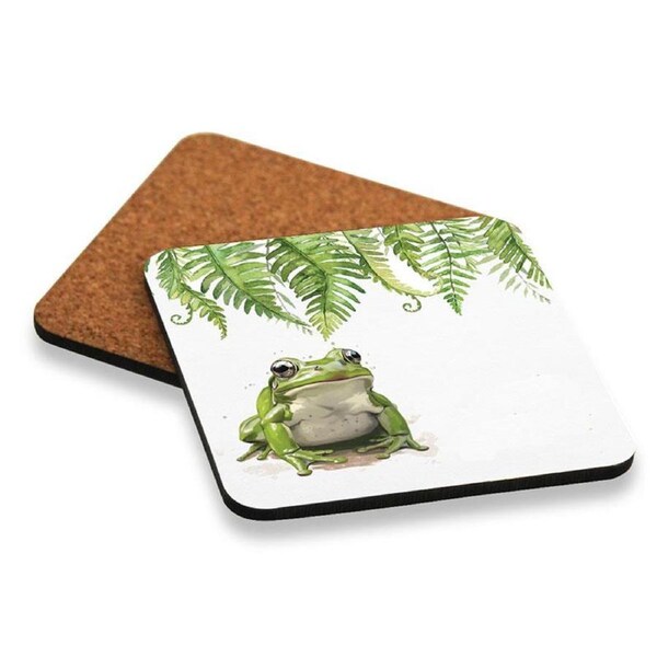 Kitchen Cork Backed Drink Coasters Frog Set of 6