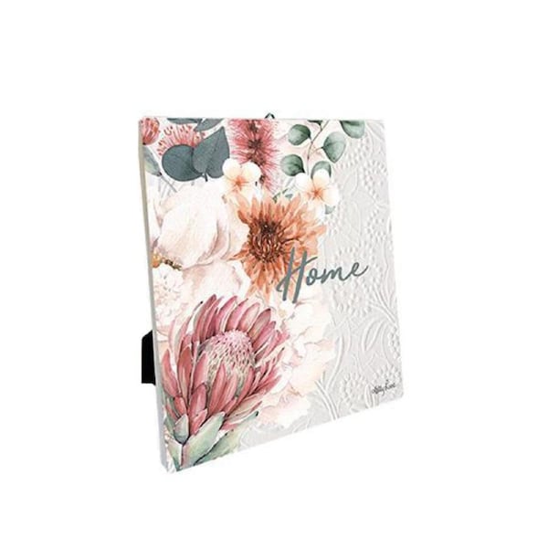 Country Australian Cockatoo Floral Home Standing Sign Plaque