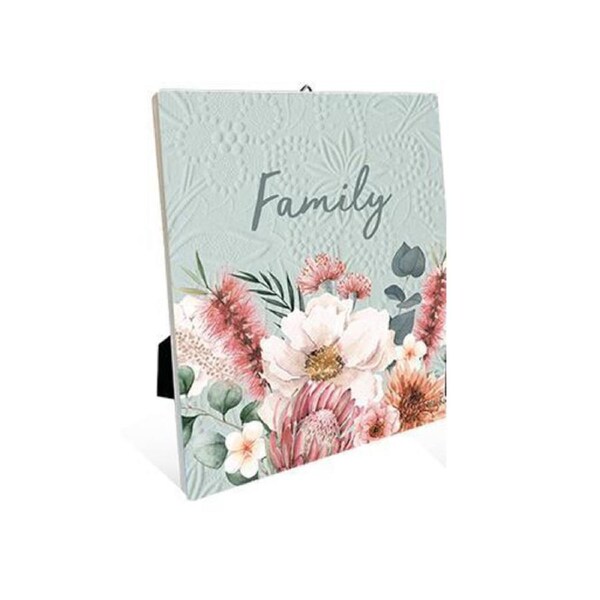 Country Australian Cockatoo Floral Family Standing Sign Plaque