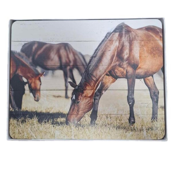 Cork Backed Placemats Horses B Set 6 Kitchen Dining