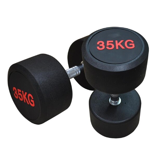 35kg x 2 Commercial Grade Rubber Coated Dumbbell Hand Weight Total 70kg