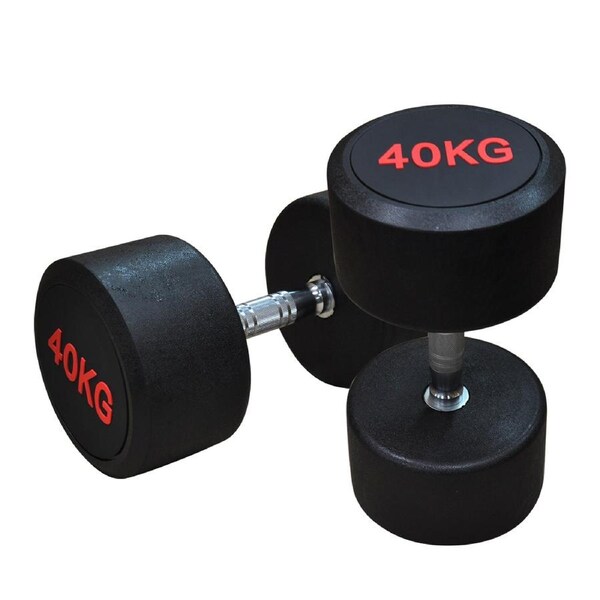40kg x 2 Commercial Grade Rubber Coated Dumbbell Hand Weight Total 80kg
