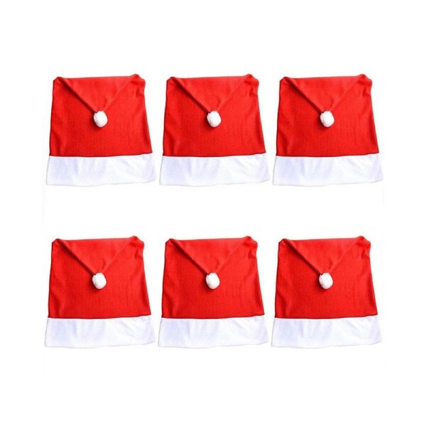 Decoration Christmas Home Decor 6x Santa Chair Covers Dinner Table Set