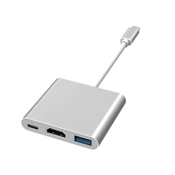 MacBook Pro 3.0 Adapter Converter Cable 3 In 1 Hub Type C To USB-C HDMI USB