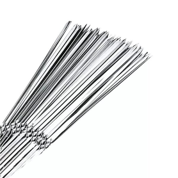 20x Tools Kebab Stick Skewers Flat Needle BBQ Stainless Steel Barbecue Metal