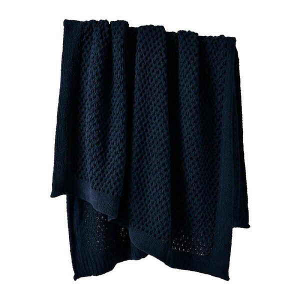 Bianca Sofala Indigo Throw Rug Chenille Sofa/Bed Decor 170x130cm Polyester