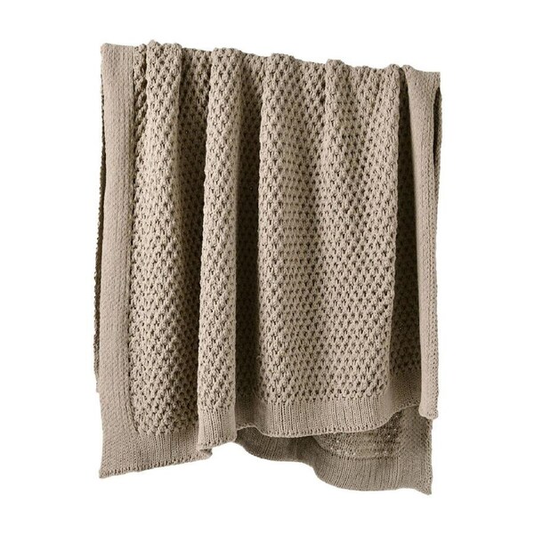 Bianca Sofala Taupe Throw Rug Chenille Sofa/Bed Decor 170x130cm Polyester