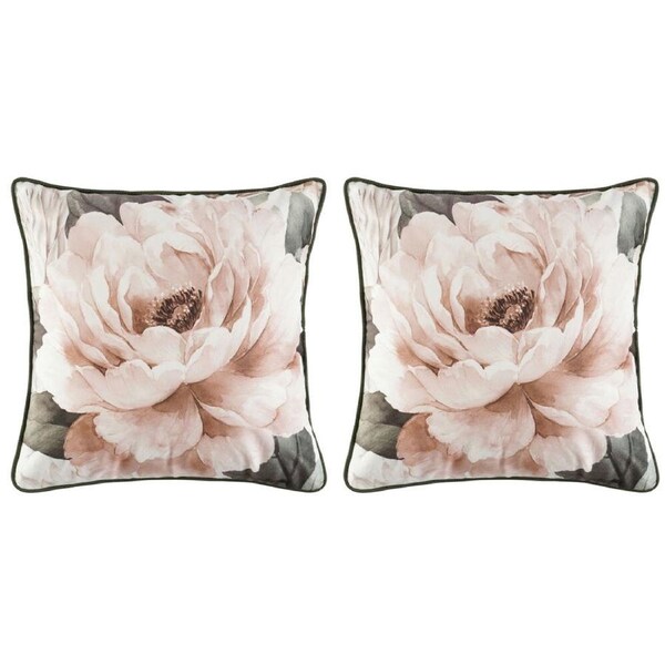 2PK Bianca Somerset Square White Velvet Cushion Throw Pillow Decor 43x43cm