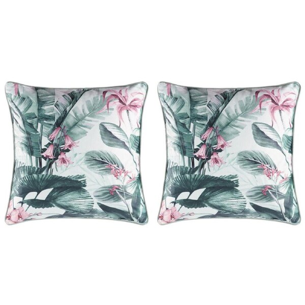 2PK Bianca Abbey Square Soft Velvet Cushion 43x43cm Home/Bedroom Decor Green