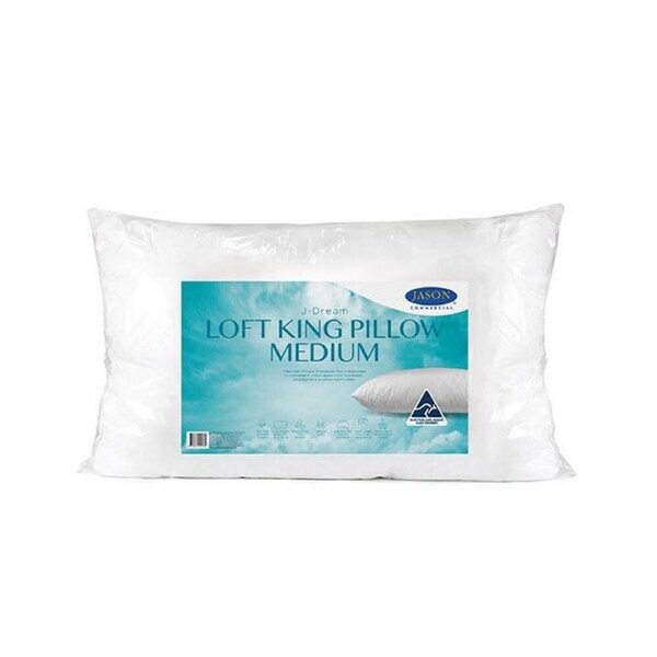 Jason Commercial J-Dream Loft King Support Pillow Medium 1100gm 50x90cm White