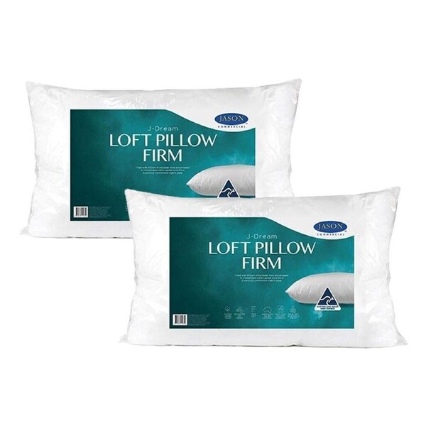 2PK Jason Commercial J-Dream Loft Support Pillow Firm Standard 48x73cm White