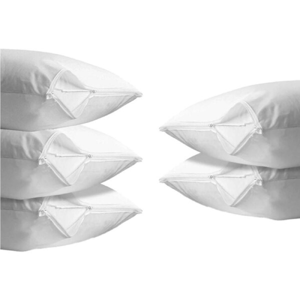 5PK Jason Commercial King Size Microfibre Fresh Pillow Protector 51x91cm White